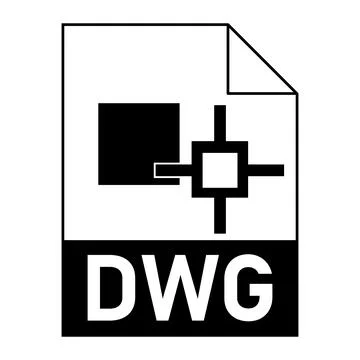 Modern flat design of DWG file icon for web Stock Illustration