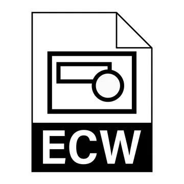 Modern flat design of ECW file icon for web Illustrazione stock