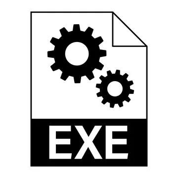 Modern flat design of EXE file icon for web Stock Illustration