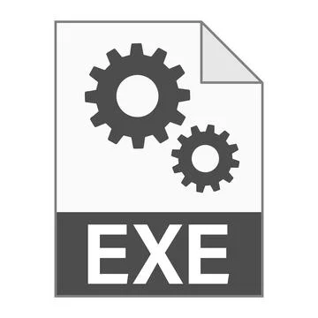 Modern flat design of EXE file icon for web Stock Illustration
