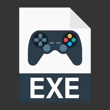 Modern flat design of EXE file icon for web Stock Illustration