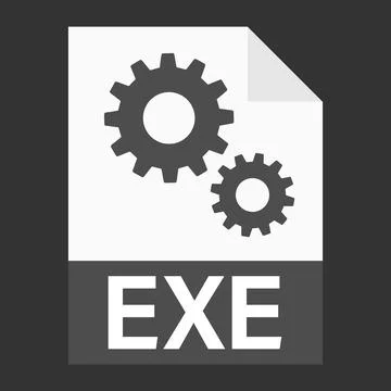 Modern flat design of EXE file icon for web Stock Illustration