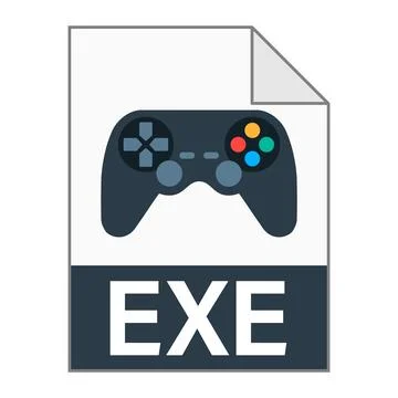 Modern flat design of EXE file icon for web Stock Illustration
