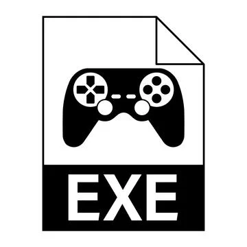 Modern flat design of EXE file icon for web Stock Illustration