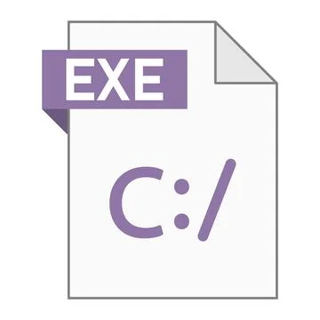 Modern flat design of EXE file icon for web Stock Illustration