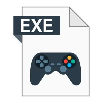 Modern flat design of EXE file icon for web Stock Illustration