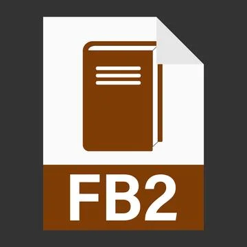 Modern flat design of FB2 file icon for web Stock Illustration