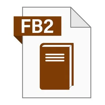 Modern flat design of FB2 file icon for web Stock Illustration