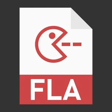 Modern flat design of FLA file icon for web Illustrazione stock