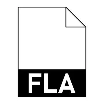 Modern flat design of FLA file icon for web Stock Illustration