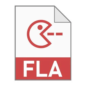 Modern flat design of FLA file icon for web 스톡 일러스트