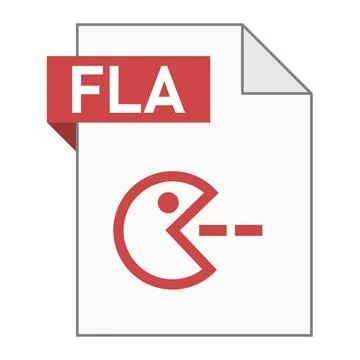 Modern flat design of FLA file icon for web Stock Illustration