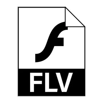 Modern flat design of FLV file icon for web 스톡 일러스트