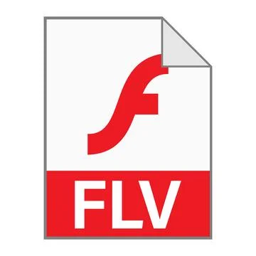 Modern flat design of FLV file icon for web Stock Illustration
