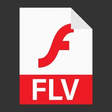 Modern flat design of FLV file icon for web Stock Illustration