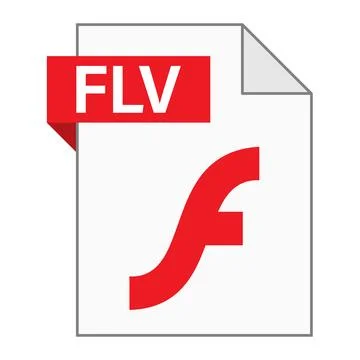 Modern flat design of FLV file icon for web Stock Illustration