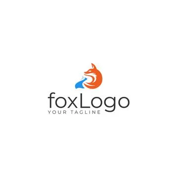 Modern flat design Fox Logo creative logo design Stock Illustration