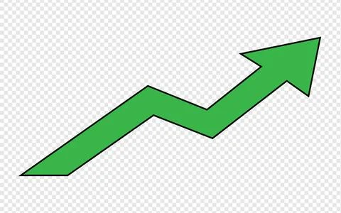 Modern flat design growth arrow on transparent background. Stock Illustration