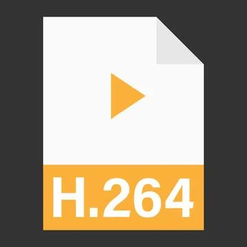 Modern flat design of H.264 file icon for web Stock Illustration