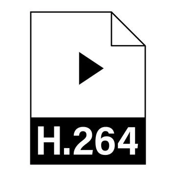 Modern flat design of H.264 file icon for web Stock Illustration