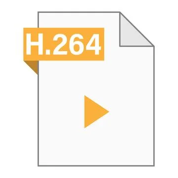 Modern flat design of H.264 file icon for web Stock Illustration