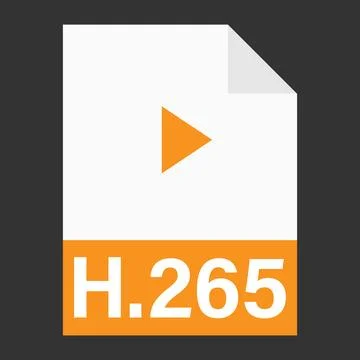Modern flat design of H.265 file icon for web Illustrazione stock