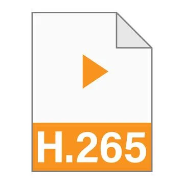 Modern flat design of H.265 file icon for web 스톡 일러스트