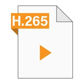 Modern flat design of H.265 file icon for web Stock Illustration