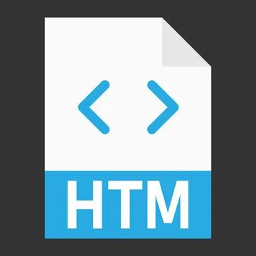 Modern flat design of HTM file icon for web Stock Illustration