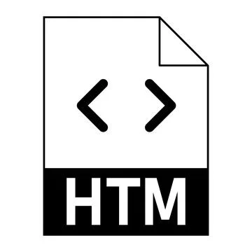 Modern flat design of HTM file icon for web Illustrazione stock