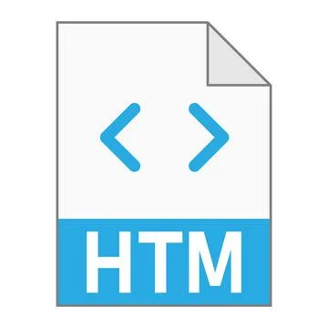 Modern flat design of HTM file icon for web Stock Illustration