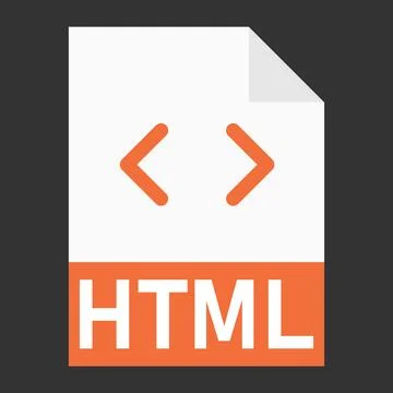 Modern flat design of HTML file icon for web 스톡 일러스트