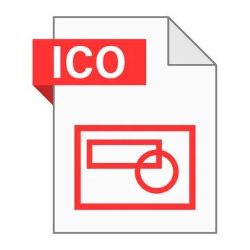Modern flat design of ICO file icon for web Stock Illustration