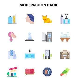 Modern Flat Design Icons Pack イラスト素材