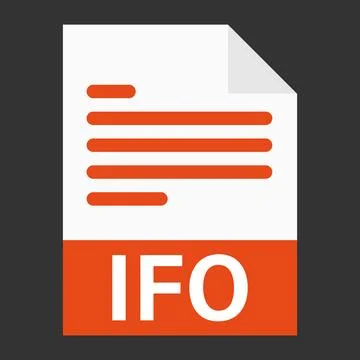 Modern flat design of IFO file icon for web Stock Illustration