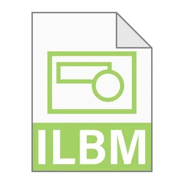 Modern flat design of ILBM file icon for web Stock Illustration