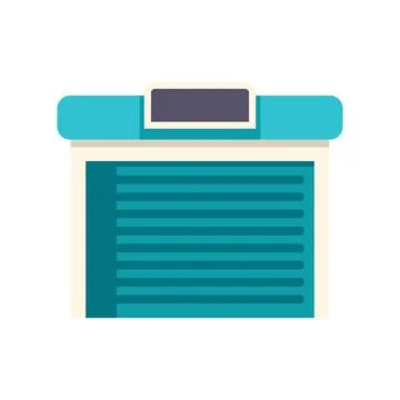 Modern flat design illustration of blue garage door icon Ilustración de archivo
