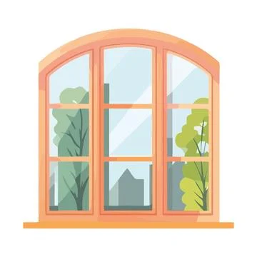 Modern flat design illustration of a forest landscape Illustrazione stock