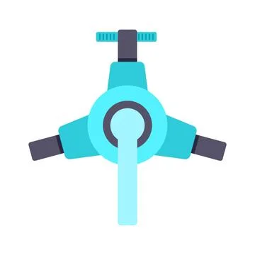 Modern flat design illustration of a mechanical valve handle concept Illustration