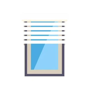 Modern flat design illustration of window with blinds Ilustración de archivo