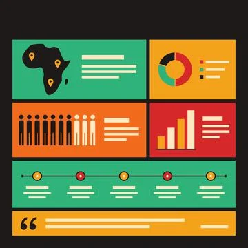 Modern Flat Design Infographic With Data Visualizations 스톡 일러스트