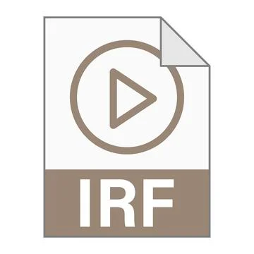 Modern flat design of IRF file icon for web Stock Illustration