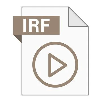 Modern flat design of IRF file icon for web Stock Illustration
