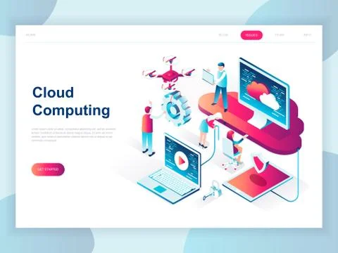 Modern flat design isometric of Cloud Technology Illustrazione stock