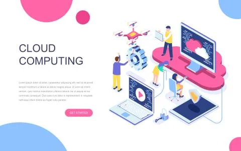 Modern flat design isometric of Cloud Technology Illustrazione stock