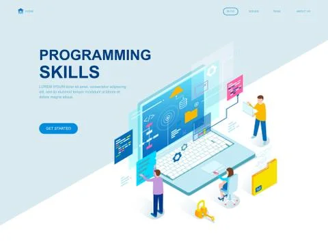 Modern flat design isometric concept of Programming Skills 스톡 일러스트