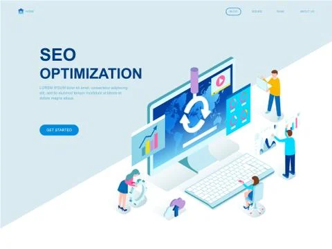 Modern flat design isometric concept of Seo Analysis Illustrazione stock