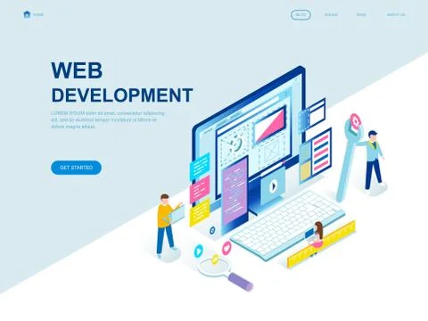 Modern flat design isometric concept of Web Development イラスト素材