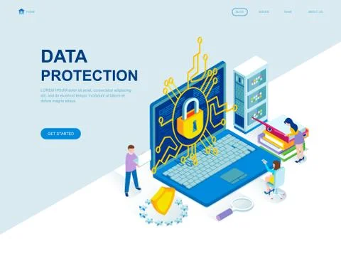Modern flat design isometric concept of Data Protection Illustrazione stock