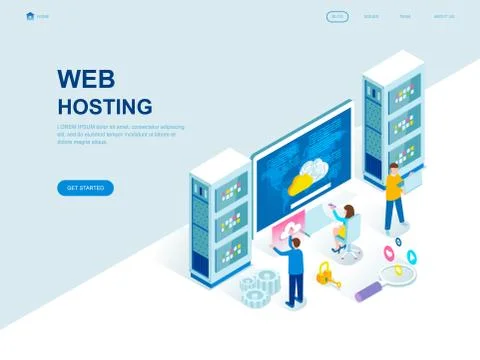 Modern flat design isometric concept of Web Hosting Stock Illustration